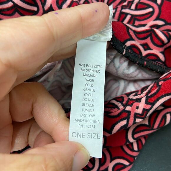 Lularoe One Size Womens Unicorn Red Pink Heart Valentine Leggings - Picture 5 of 5